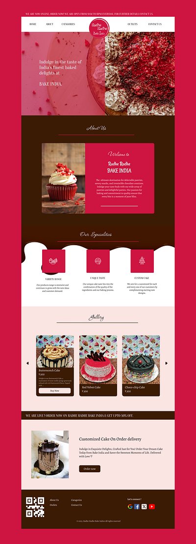 Bakery : UI bakery cake shop design landing page ui uiux
