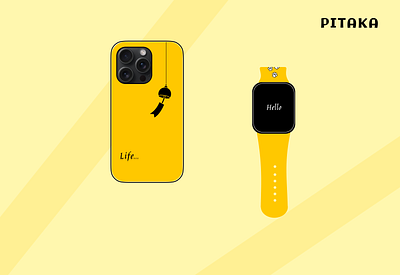 PITAKA iPhone case & Apple Watch Band apple iphone matching phone case yellow