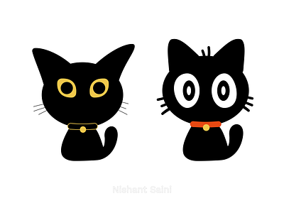 Black Cat illustration on Figma 3d animal animals artwork black cat cat illustration cute design dribbble best shot figma graphic graphic design illustration illustration art minimal popular white