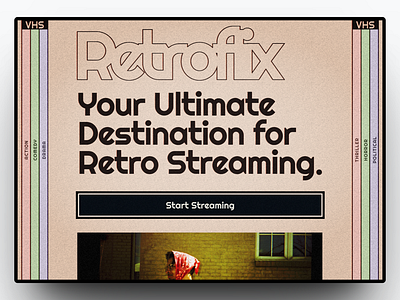 Retroflix - Streaming Website branding design graphic design illustration landing page retro saas streaming ui vhs web design