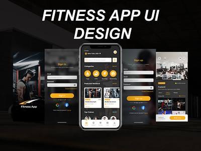 Fitness App UI Design app design graphic design ui ui design uiux design website design webvdesign