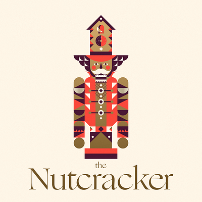 The Nutcracker christmas geometric geometry graphic design illustra illustration nutcracker poster xmas