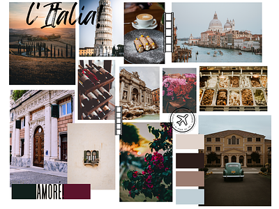 Italy Inspired Mood Board architecture canva color palette design graphic design italy mood board pexels typography