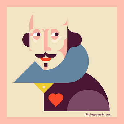 Shakespeare in Love character character design face geometric graphic design illustration pop poster shakespeare studio soleil theatre theatrical poster