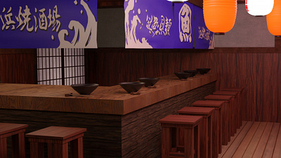 Japanese Izakaya - Edo 3d mode modeling shader