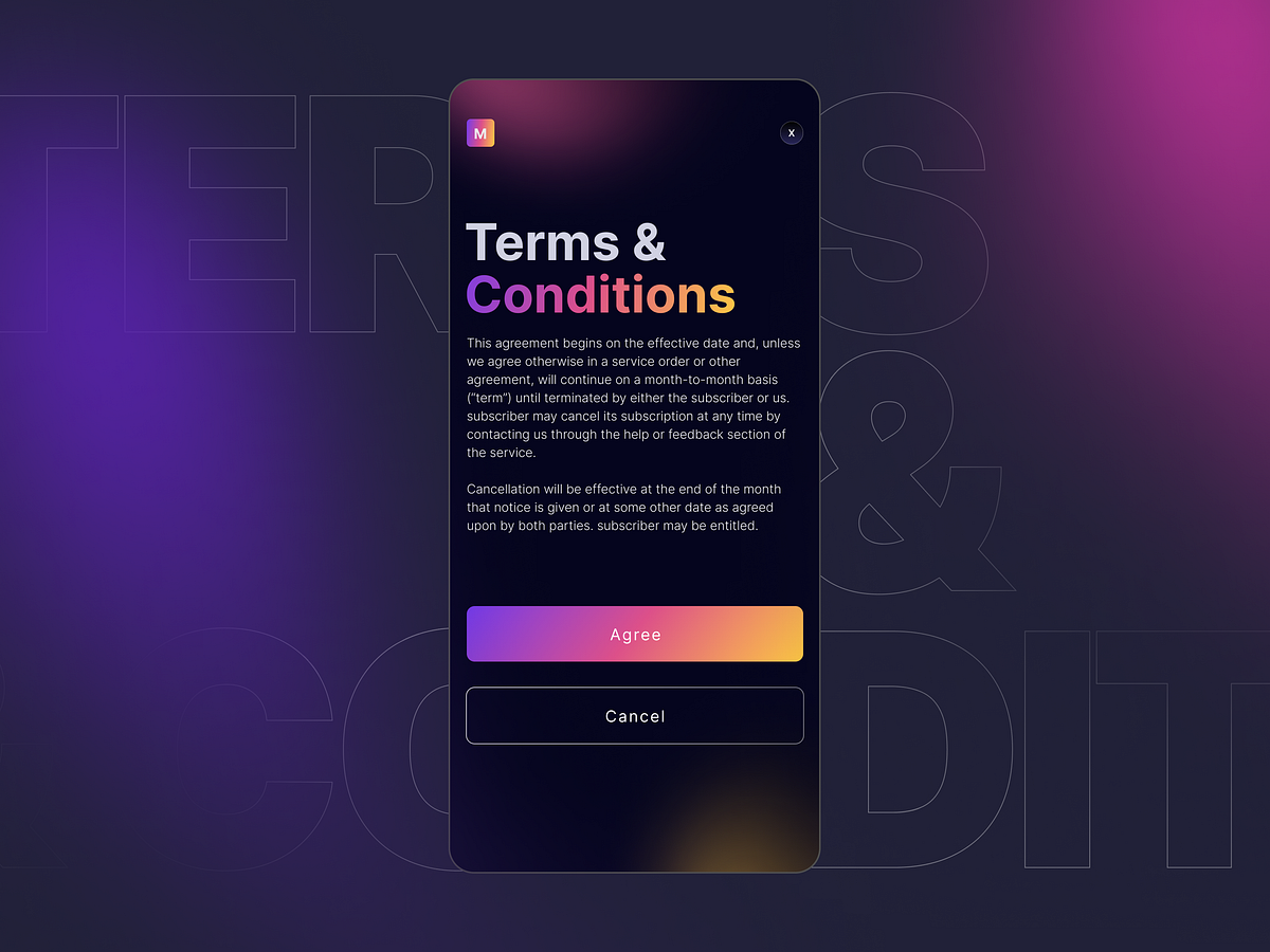 Browse thousands of Terms And Conditions UI images for design ...