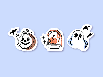 Halloween stickers branding design graphic design halloween illustration logo vector