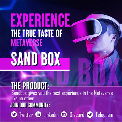 SAND BOX advertisement branding decentralization graphic design web 3