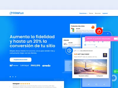 Landing Page appdesign comercial design landingpage titanpush uidesign uxdesign uxui webdesign