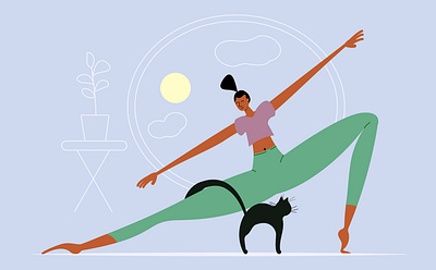 Yoga time character girl illustration yoga