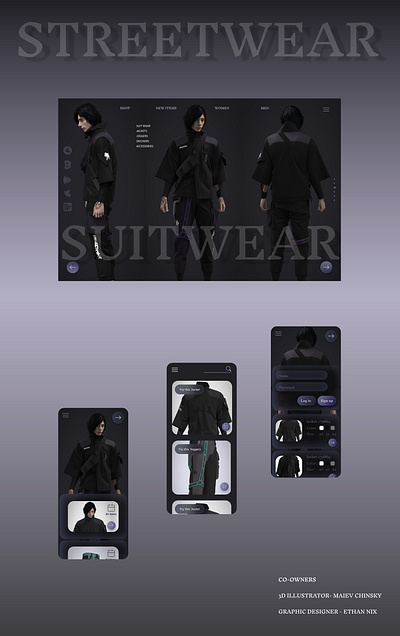 Shopping app - street-wear 3d app branding clo3d figma graphic design landing shop streetwear uiux web design