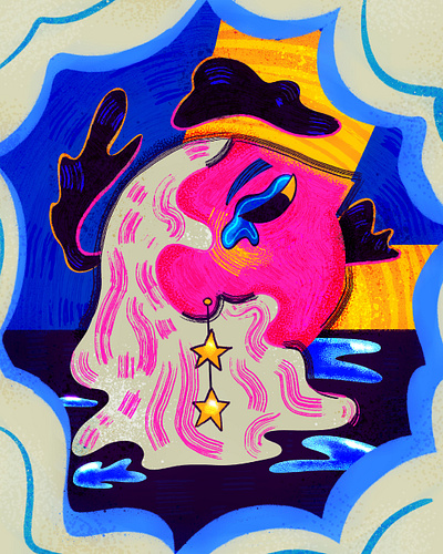 Storm aesthetic animation branding colors design draw drawing editorial graphic design illustration ilustração pink rain ray risograph sad star storm