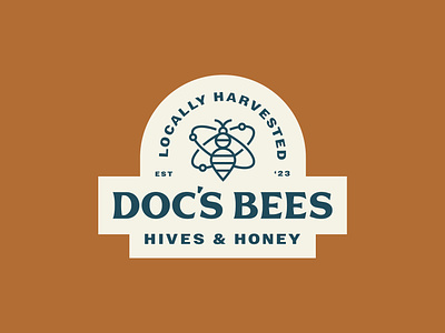 Doc's Bees Logo bee chemical honey insect logo memphis science