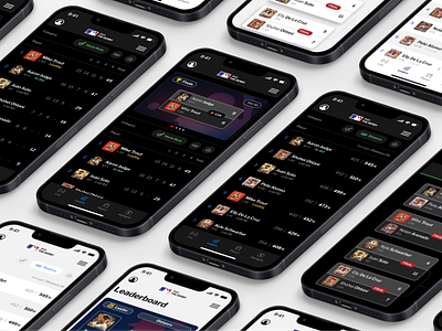 MLB - Leaderboard Tracking baseball buttons conceptual data visualization design design thinking figma leaderboard live events mobile app mobile design player profiles product design sports ui ux visual design