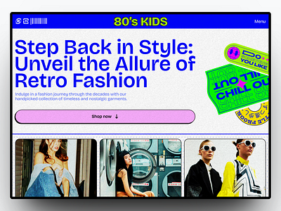 80's Kids - Online Fashion Store branding design fashion graphic design landing page online store retro ui vaporwave vintage web design