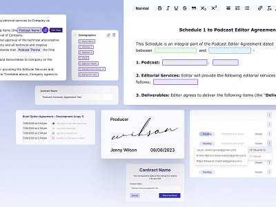 Creators Legal briefcase contract contract management design development document management e sign editor legal legaltech ui ux