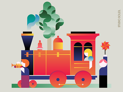 The Railway Children character design design festival geometric gradient graphic design illustration kids poster railway railway children studio soleil train