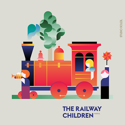 The Railway Children character design design festival geometric gradient graphic design illustration kids poster railway railway children studio soleil train
