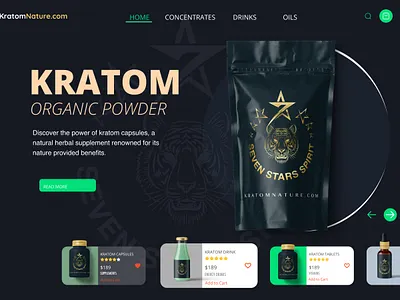 KratomNature.com adobe ecommerce figma greentea photoshop tea webdesign webflow website