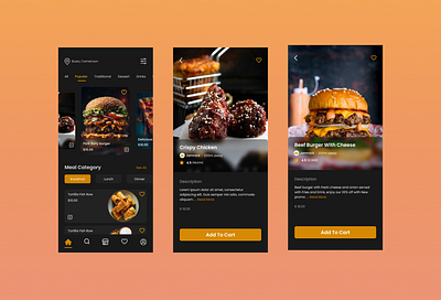 Classic Food Ordering UI/UX App Design app design figma food app design food app uiux design food ordering app design ui design uiux design ux design