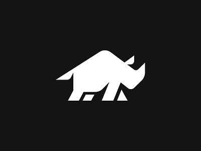 Rhino mark animal brand branding design elegant graphic design illustration logo logo design logotype mark minimalism minimalistic modern monochrome rhino sign strong white wild