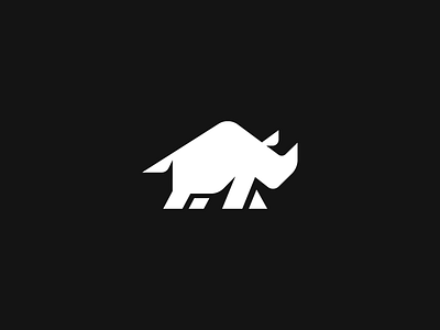 Rhino mark animal brand branding design elegant graphic design illustration logo logo design logotype mark minimalism minimalistic modern monochrome rhino sign strong white wild