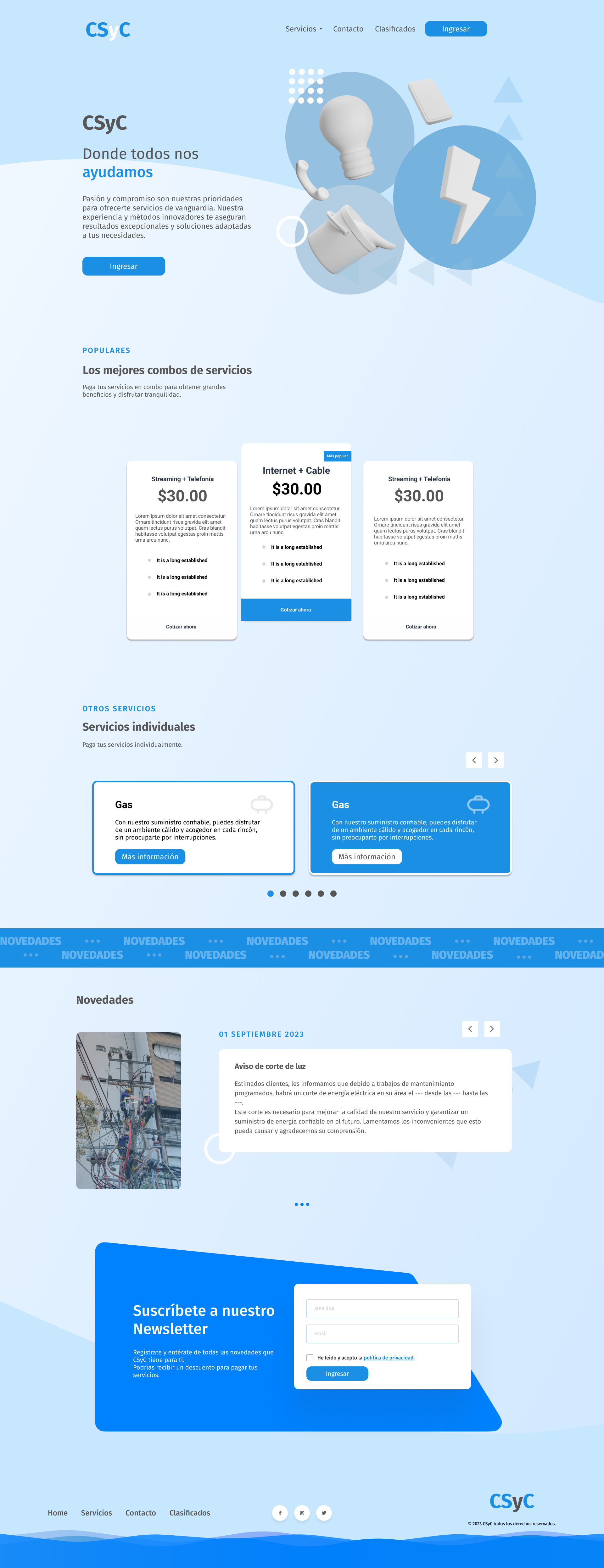 CSyC Landing Page ui