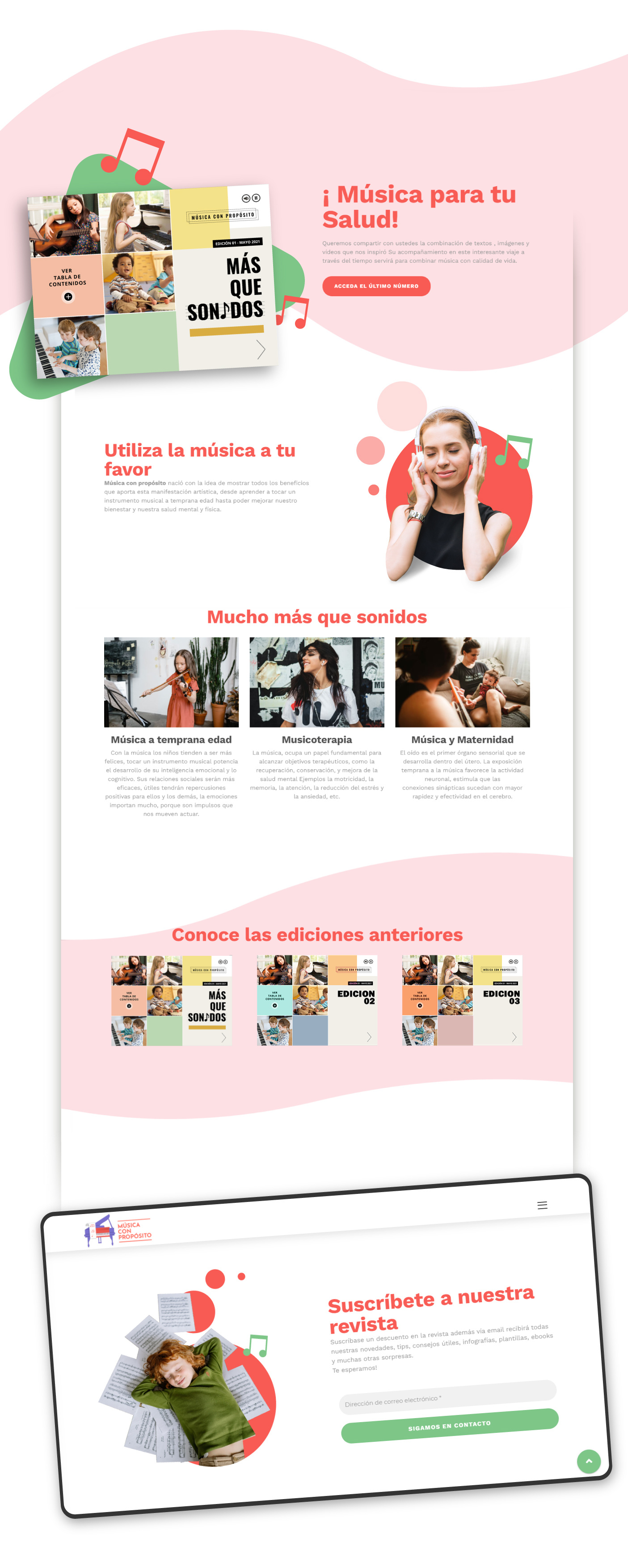 Música con propósito - Landing Page landing page web design