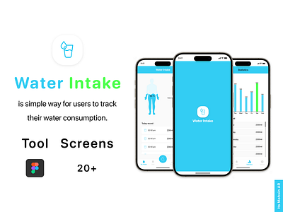Water Intake App Design app application water design mobile app ui ui design ui ux uidesign uiux ux water intake