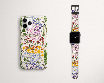 Floral Matching iPhone and apple watch case