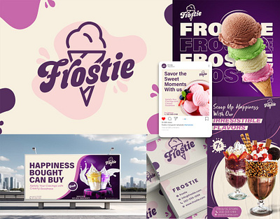 Ice Cream Shop | Logo And Brand Identity branding design graphic design guilt freeindulgence ice illustration logo typography vector