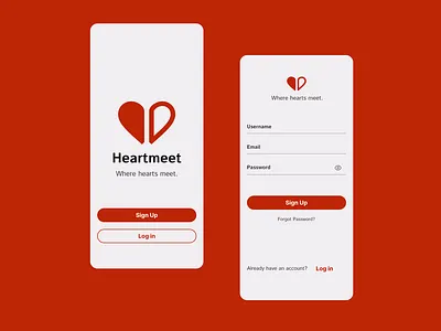 Heartmeet: Dating app sign up page dailyui dailyuichallenge design mobile app mobile design mobile app design ui ui design uiux user interface ux