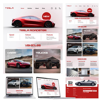 Still Landing Page for Tesla graphic design landing page ui uiux web design