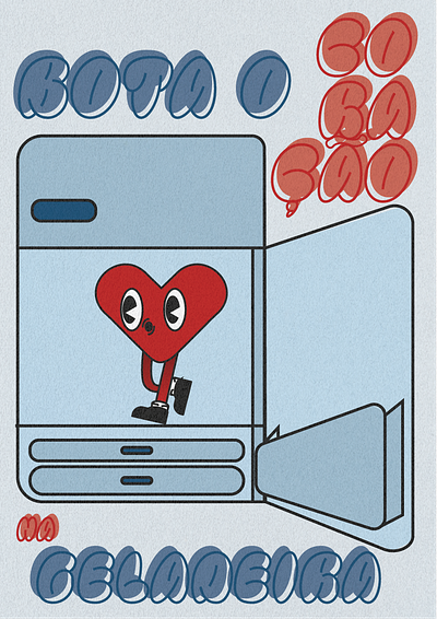 Coração na Geladeira - Pôster design graphic design illustration illustrator poster vector
