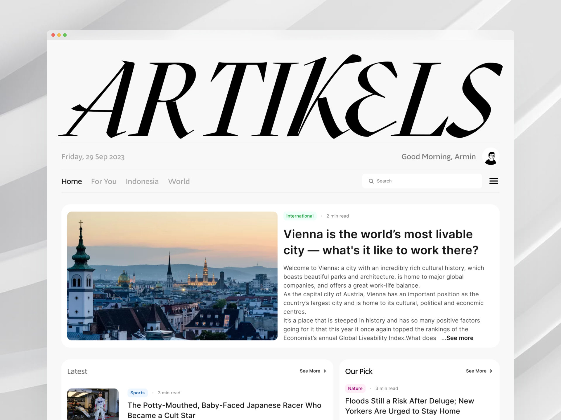 Artikels - Web News Portal article blog journalist journalistic media medium news portal ui ux web