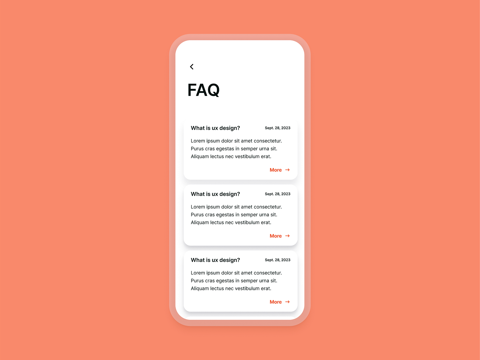 FAQ page with cards UI by Jaime Velasquez on Dribbble