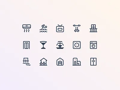 Real Estate Icons branding design figma graphic design icon icons illustration product sketch tech ui uiux