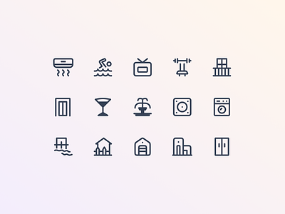 Real Estate Icons branding design figma graphic design icon icons illustration product sketch tech ui uiux