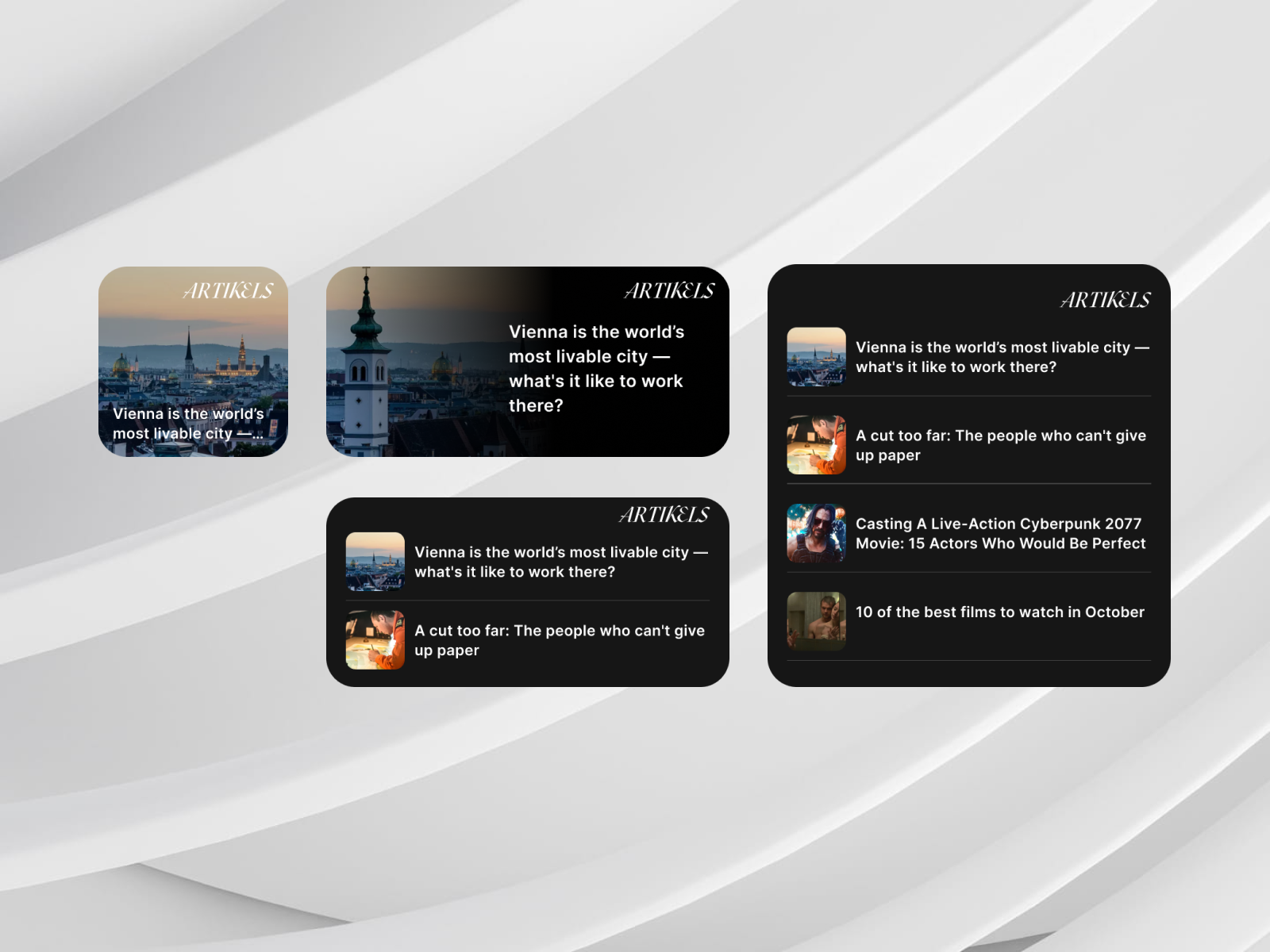 Artikels - News Portal Widget design ios journalist journalistic macos media news ui ux widget