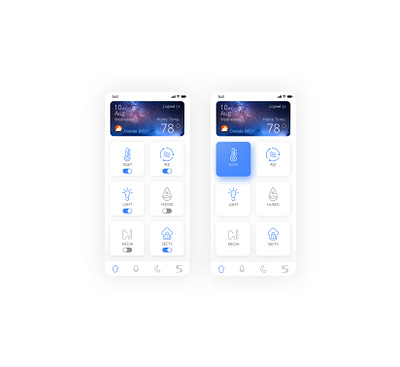 Home Smart Home - Main Home button design home automation ios mobile application product design smart home ui