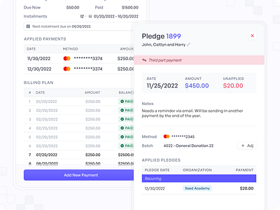 Payment details slide-out aesthetic clean details figma hierarchy payment details pruple slideout ui