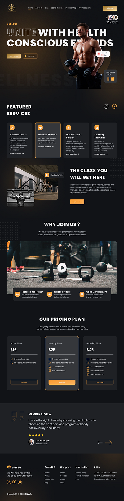 FITNESS LANDING PAGE graphic design ui