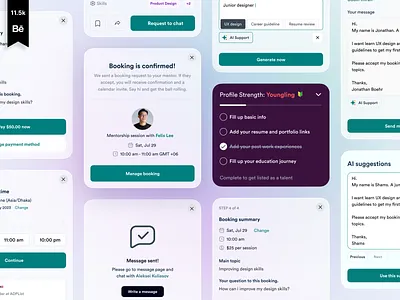 ADPlist UI Components Design adplist adplist components ai message app design booking chatbot design system ui e learning education figma modern ui design product design typography ui components design ui ux user experience design user interface design web design