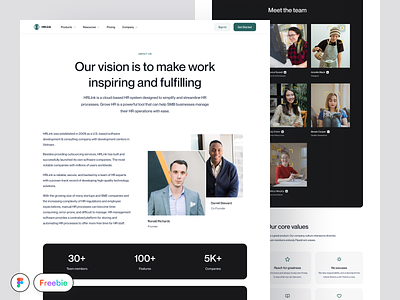 HRLink - About Us about us clean community figma free freebie green hero hr hris human resources web design