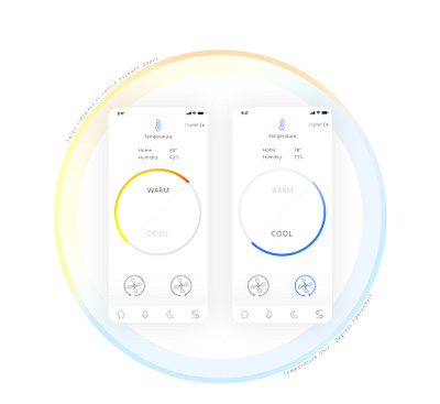 HSH - Temperature home automation ios mobile application product design smart home temperature control ui
