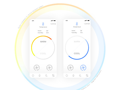 HSH - Temperature home automation ios mobile application product design smart home temperature control ui