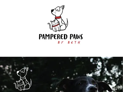 Pampered Paws Logo brand branding design dog logo graphic design illustration logo logo design vector