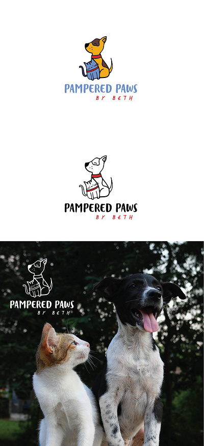 Pampered Paws Logo brand branding design dog logo graphic design illustration logo logo design vector