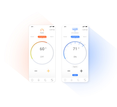Home Smart Home - Warm or Cool? graphic design home automation ios mobile application product design smart home ui
