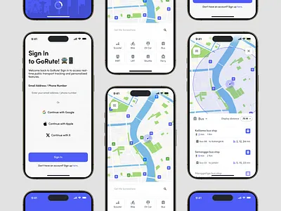 GoRute - Public Transport Application application city clean design gorute location map maps public transportation realtime rute seamlesstravel smartcity transportation ui urbantransport
